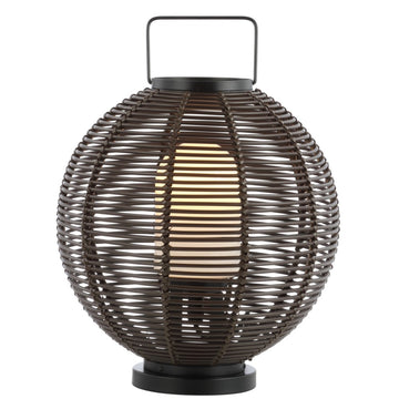 Jigu 22" Outdoor Woven Globe Asian LED Lantern - JONATHAN Y